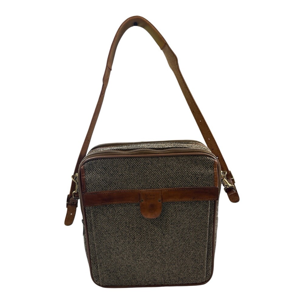 Vintage Hartmann Messenger Bag Leather and Tweed Buckle Shoulder Strap